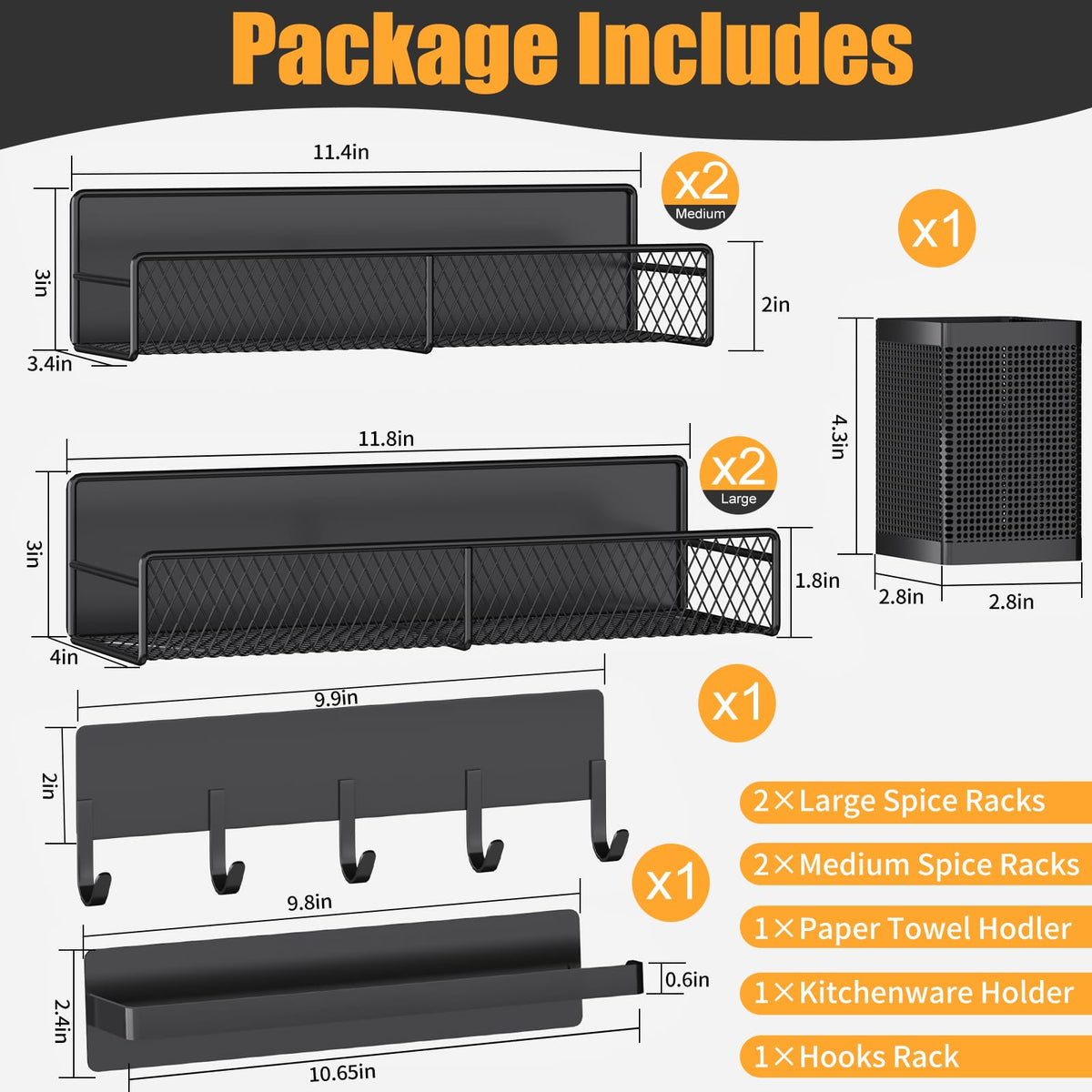 DTUQYX fridge magnetic shelves close-up showing durable steel construction