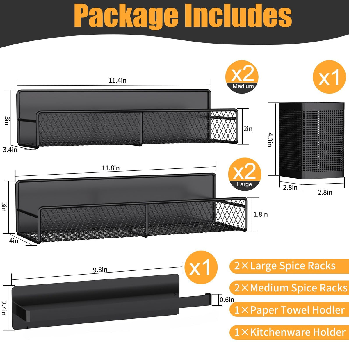 DTUQYX paper towel holder integrated with spice racks for quick cleanup.