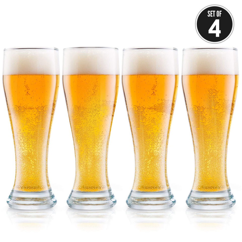 DU VINO nucleated pilsner glass with bottom etch for steady head and aroma release.