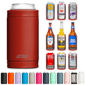 DUALIE 3-in-1 insulated cooler for 12 oz cans keeps drinks cold on the go.