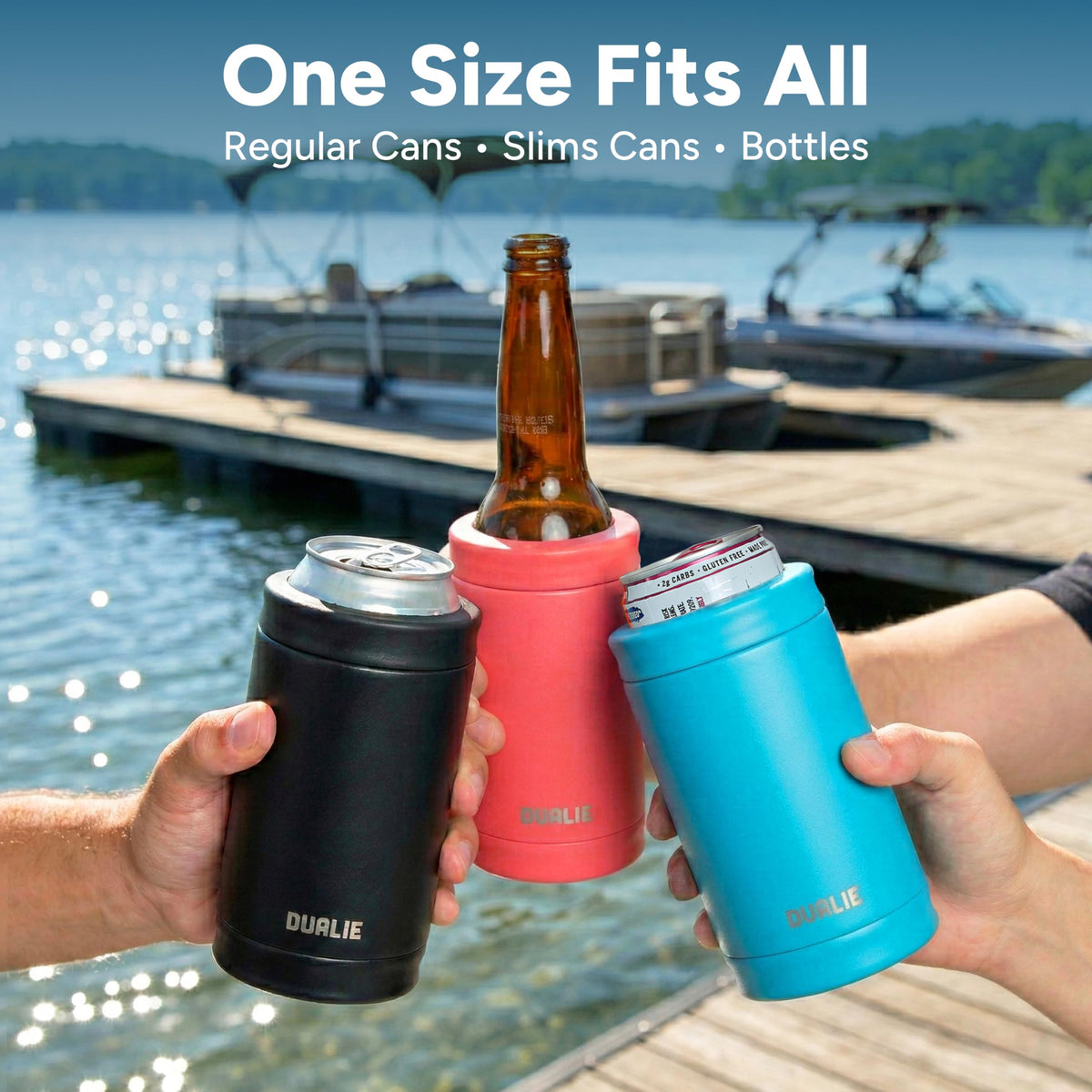 DUALIE Glacier bottle compatibility highlights bottle-ready insulation.