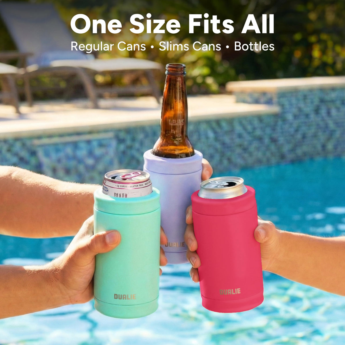 Dualie 3-in-1 cap swap demonstrates quick size changes for drinks