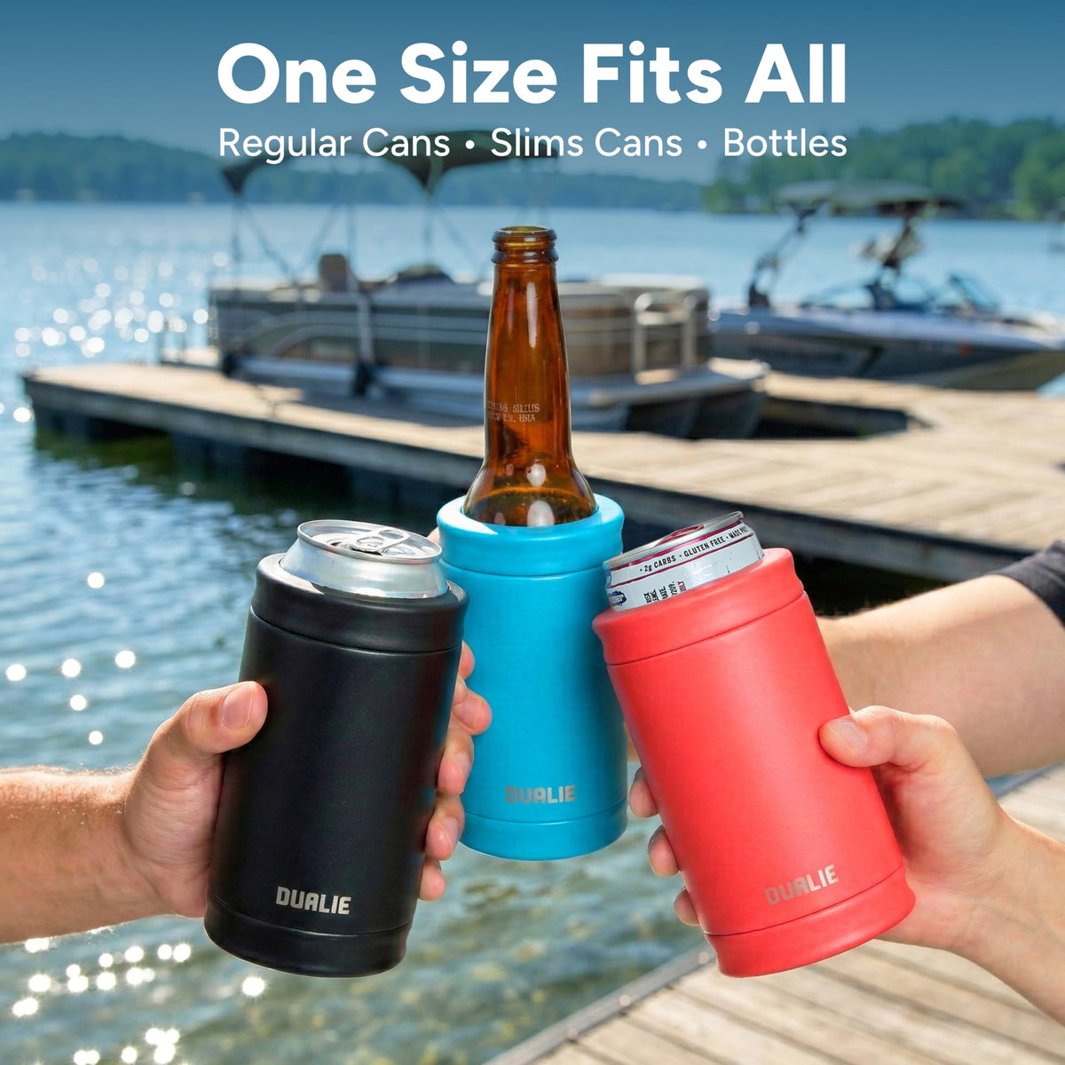 DUALIE fits 12 oz cans for versatile use