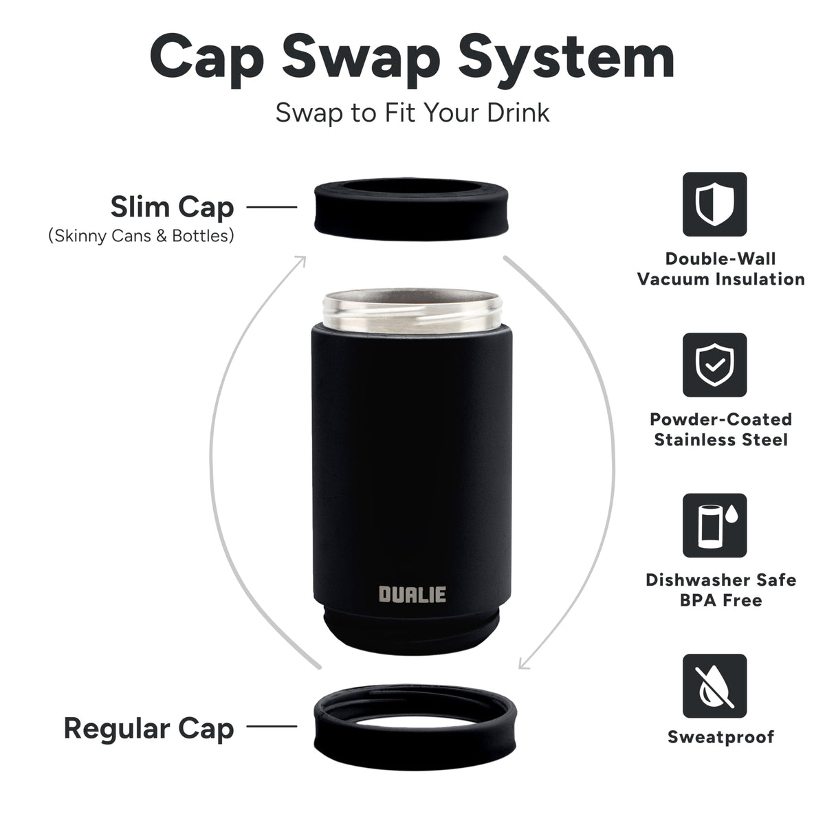 DUALIE fits slim cans for tall beverages