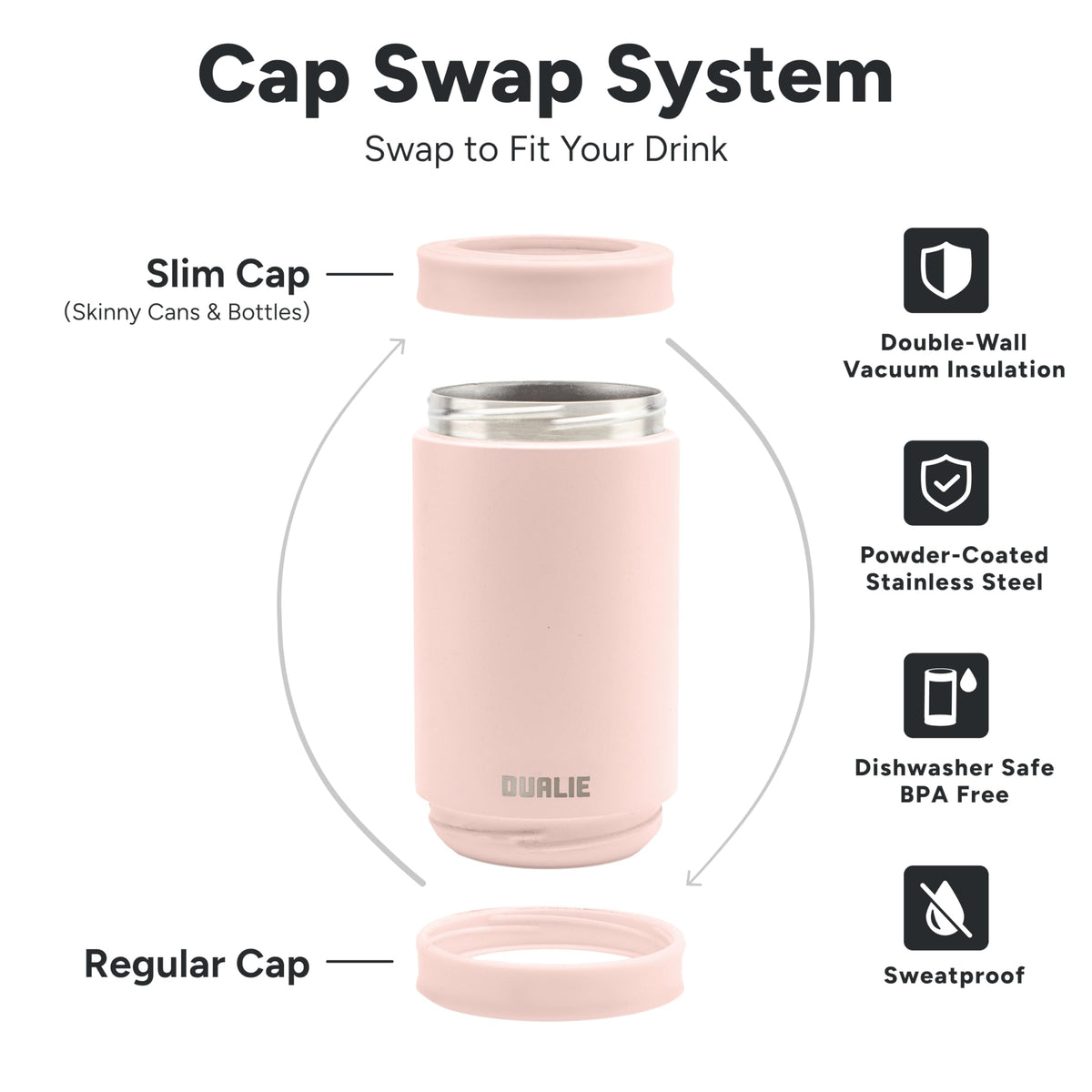 DUALIE sweat-proof design protects hands and surfaces.