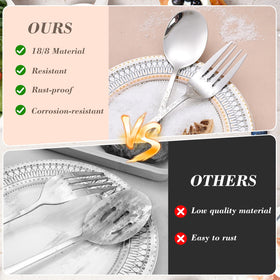 Dualshine serving forks in 18/8 steel provide sturdy pick-up for salads and mains.