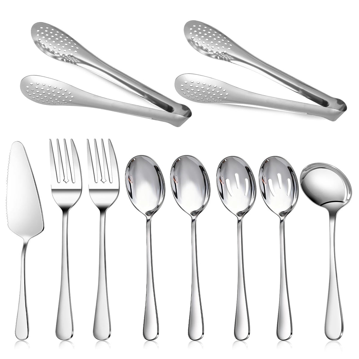 Dualshine 18/8 serving spoons for durable, rust-resistant serving at family dinners.