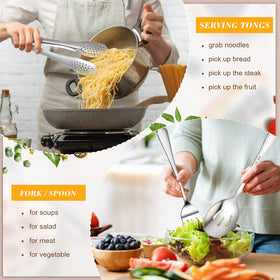 Dualshine serving tongs offer secure grip for buffet selections and party spreads.