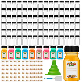 Dualshine 4 oz juice shot bottle – front view, clear and portable for on-the-go drinks.