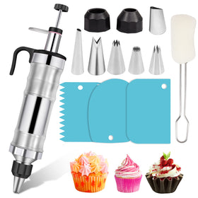 Dualshine dessert decorating syringe set main image shows versatility for precise cake and cupcake decorating.