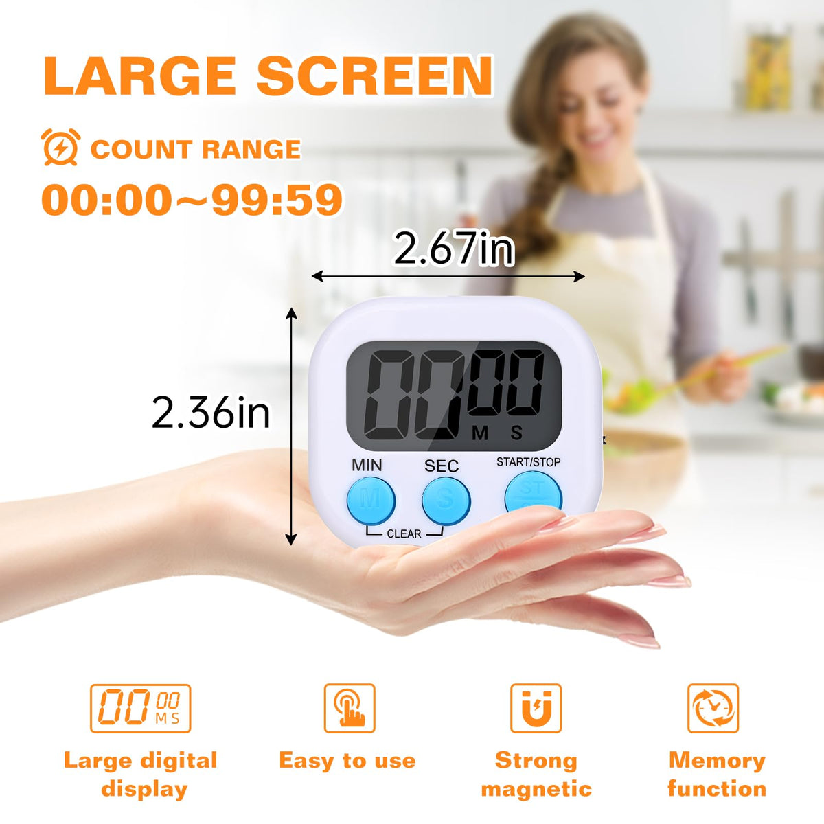 Dualshine compact timer design fits desks and countertops.