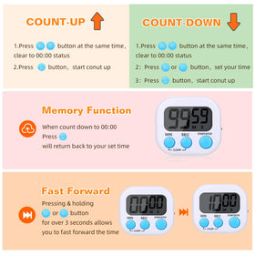 Dualshine timers with loud alarms help monitor workouts and reminders.