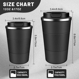DUBUXW 17oz insulated tumbler with flip lid ideal for longer trips and office use.
