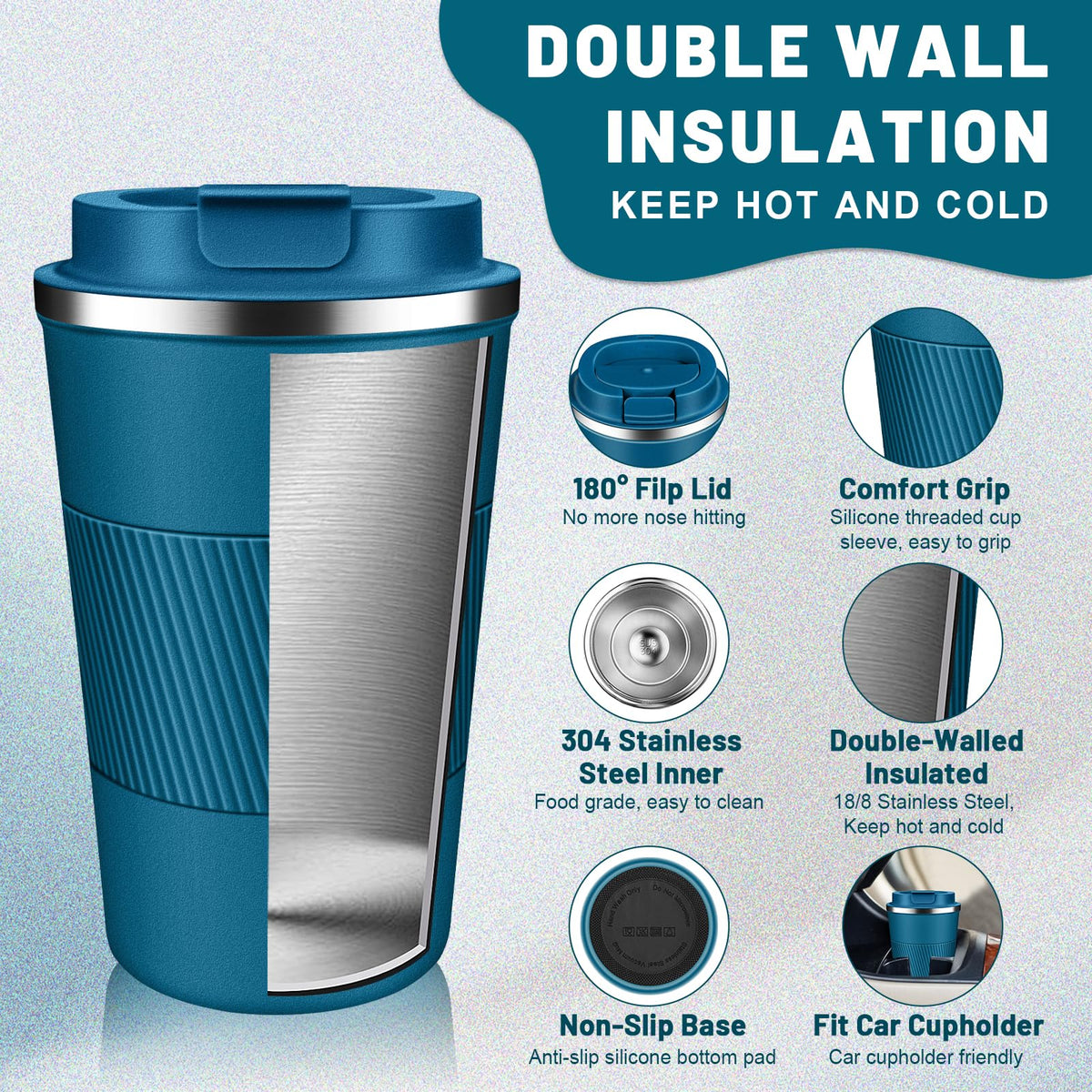 DUBUXW car cupholder-friendly design fits in vehicle cupholders