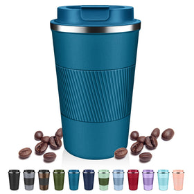 DUBUXW 12oz insulated tumbler with flip lid keeps beverages hot on the go