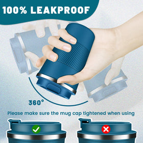 DUBUXW stainless steel tumbler with spiral sleeve for a secure grip
