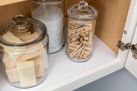 Duck Smooth Top Easyliner drawer liner keeps dishes secure on smooth surfaces.