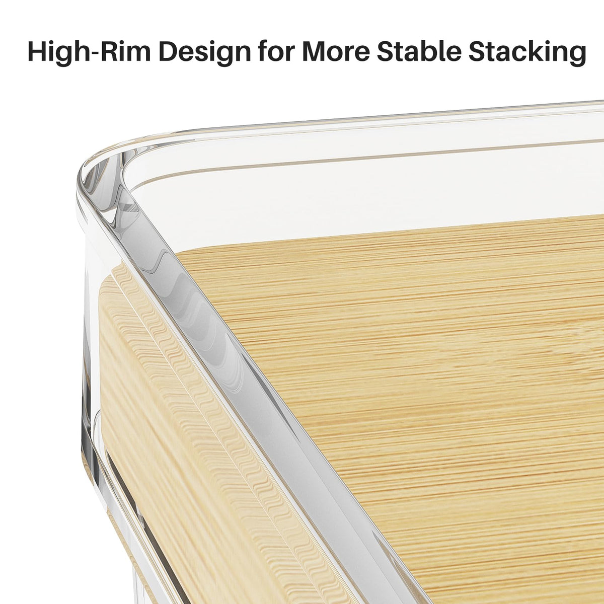Ducoak clear plastic bin offers quick visibility and easy access.