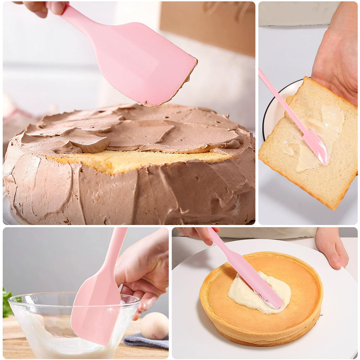 DUFEIMOY flexible-tip spatulas reach edges without scratching nonstick cookware.