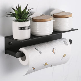 DUFU wall-mounted towel holder on adhesive base beside sink for easy reach