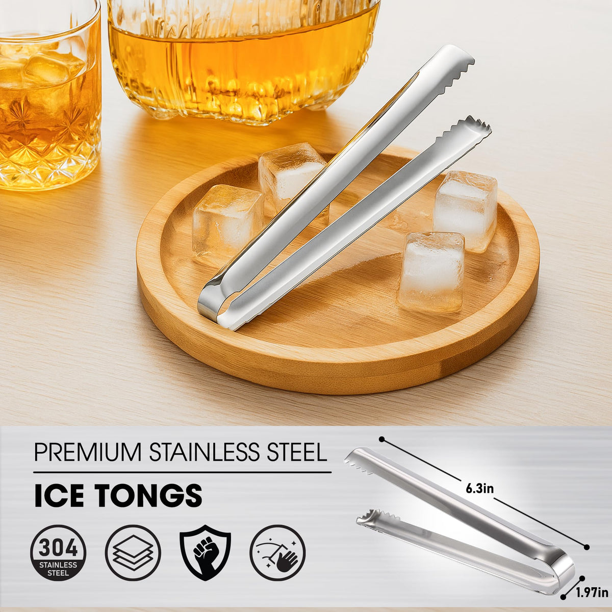 DUGATO cocktail tongs lift sugar cubes with precision