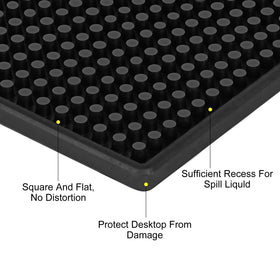 DUIBAOCHUN 18x12 inch coffee bar mats protecting a coffee station.