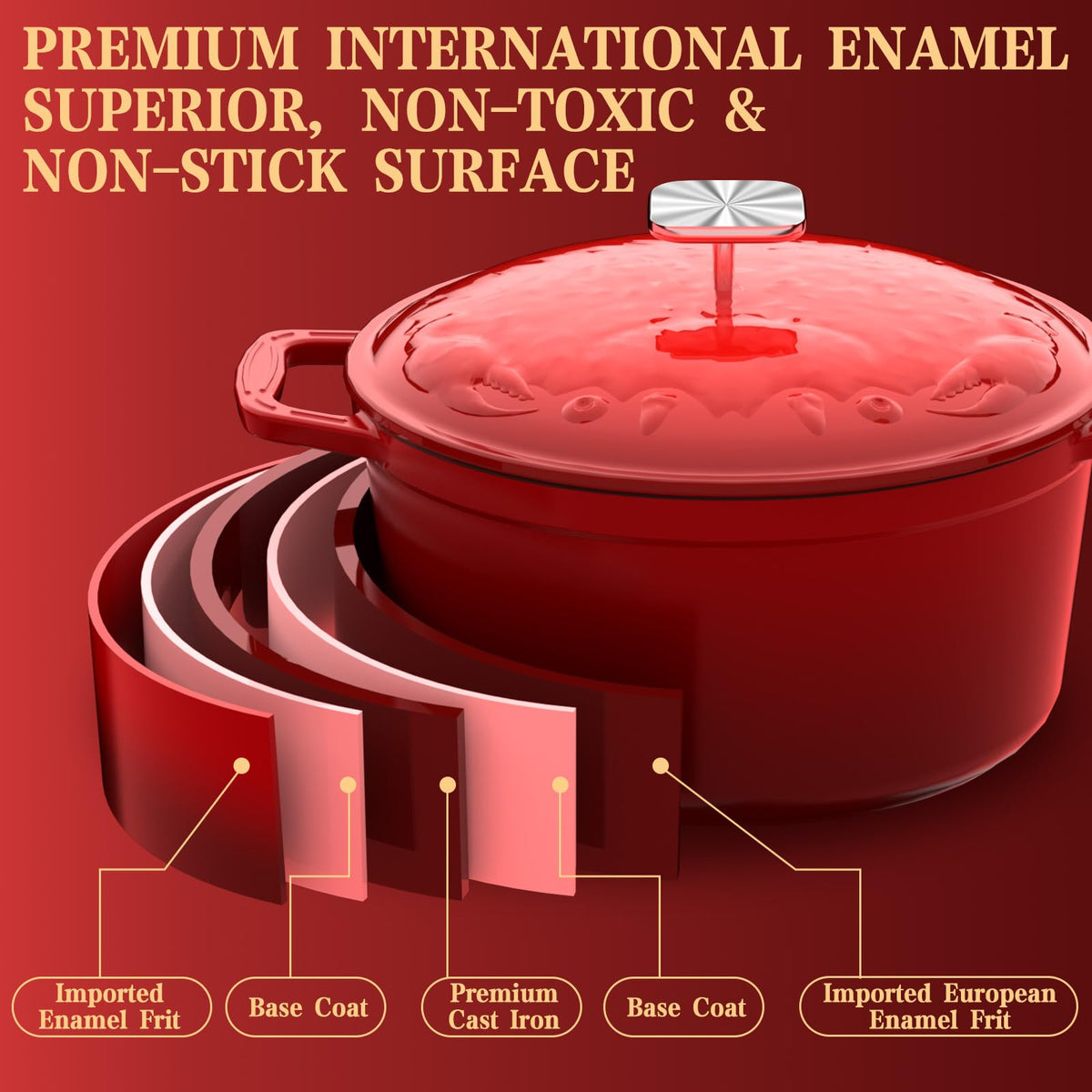 DUTZUN ergonomic handles provide a secure grip during cooking and serving.