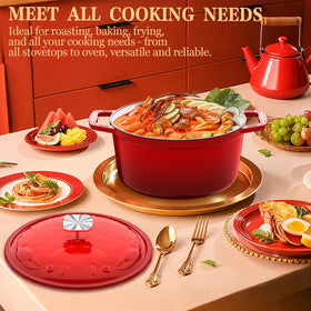 DUTZUN versatile Dutch oven transitions from stove to table with style.