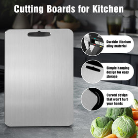 Dujoju titanium cutting board thickness-1-5mm emphasizes resilience for heavy chopping.