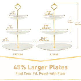 DUJUST luxury porcelain with 45% larger plates for bigger desserts