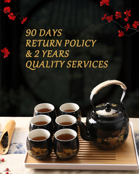 DUJUST golden countryside motif enhances home decor and tea moments