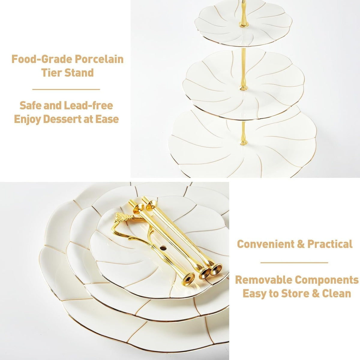 DUJUST stackable 3-tier stand saves space in kitchen and cabinet
