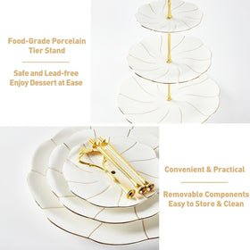 DUJUST stackable 3-tier stand saves space in kitchen and cabinet