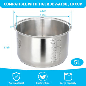 Dukrouk 304 stainless steel inner pot resists rust for daily cooking.