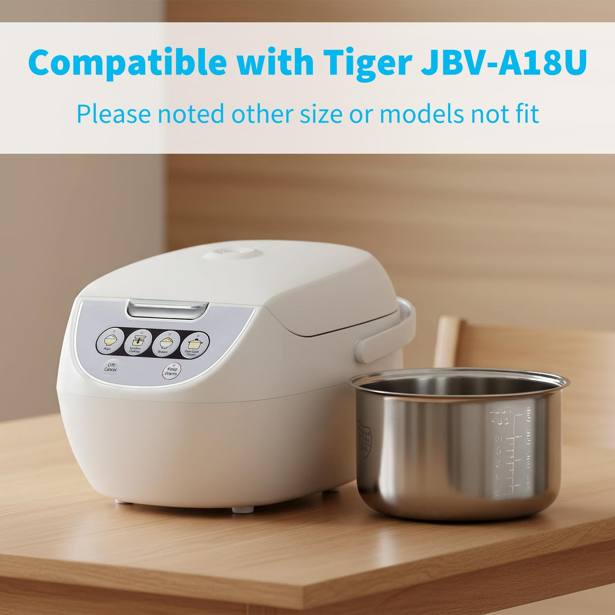 Dukrouk exact-fit inner pot guarantees compatibility with Tiger JBV-A18U.