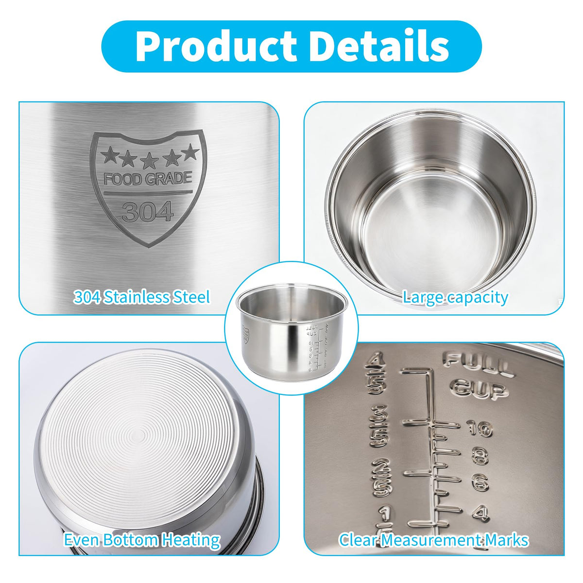 Dukrouk inner pot with easy food release for quick serving.