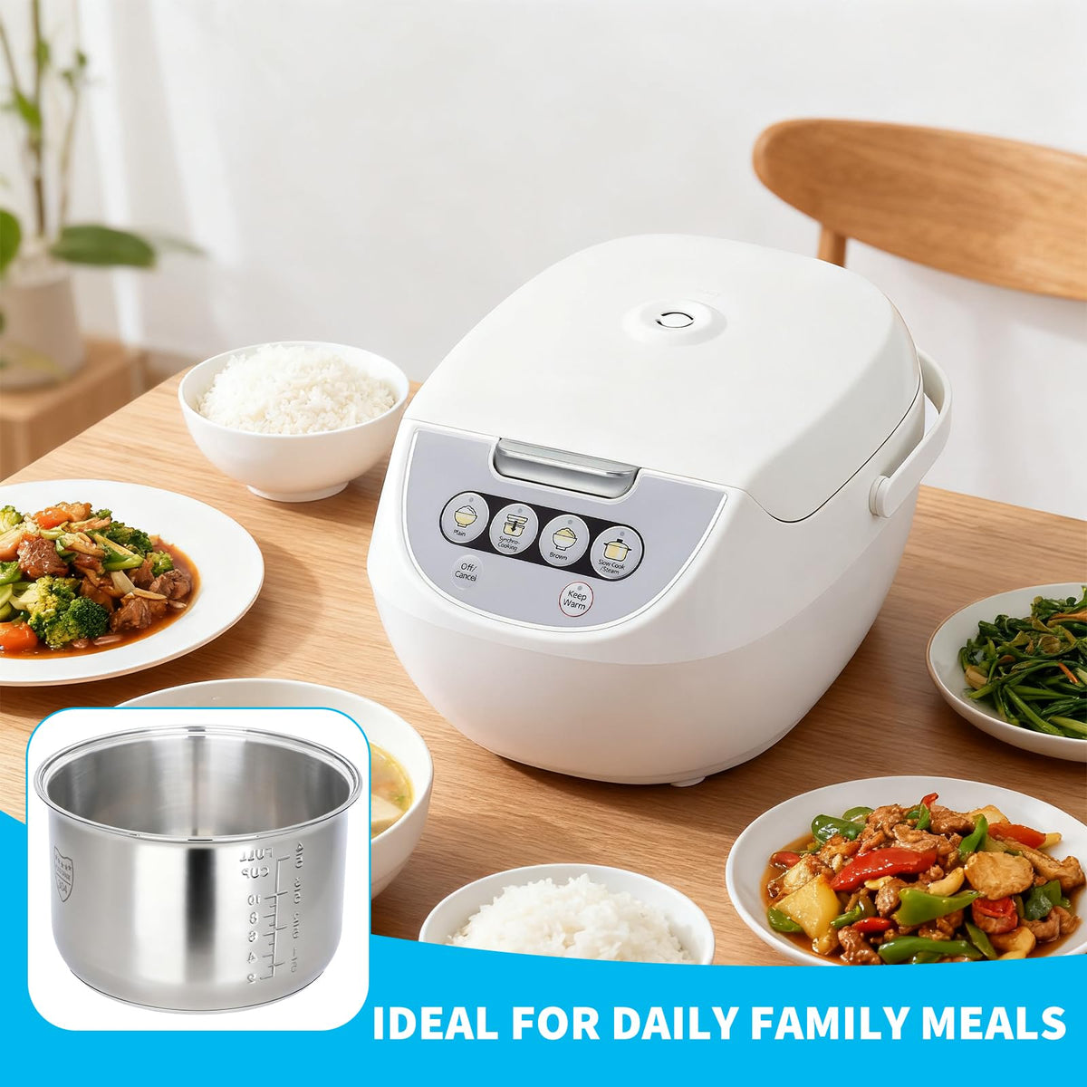 Dukrouk quick-serving inner pot supports fast, convenient one-pot meals.