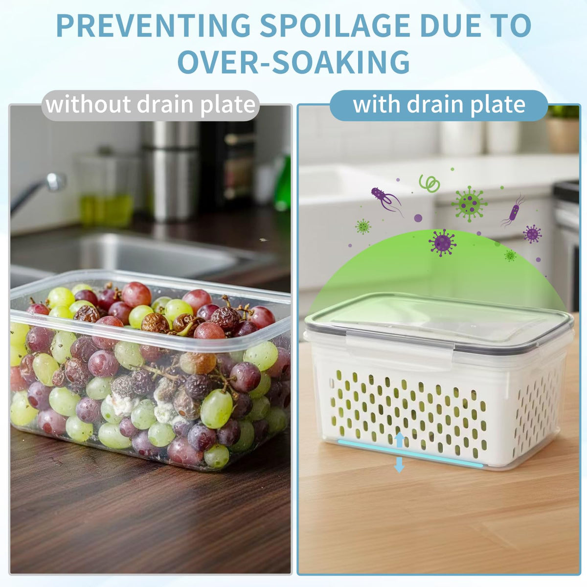 Dukrouk stackable fridge storage saves space and reduces clutter.