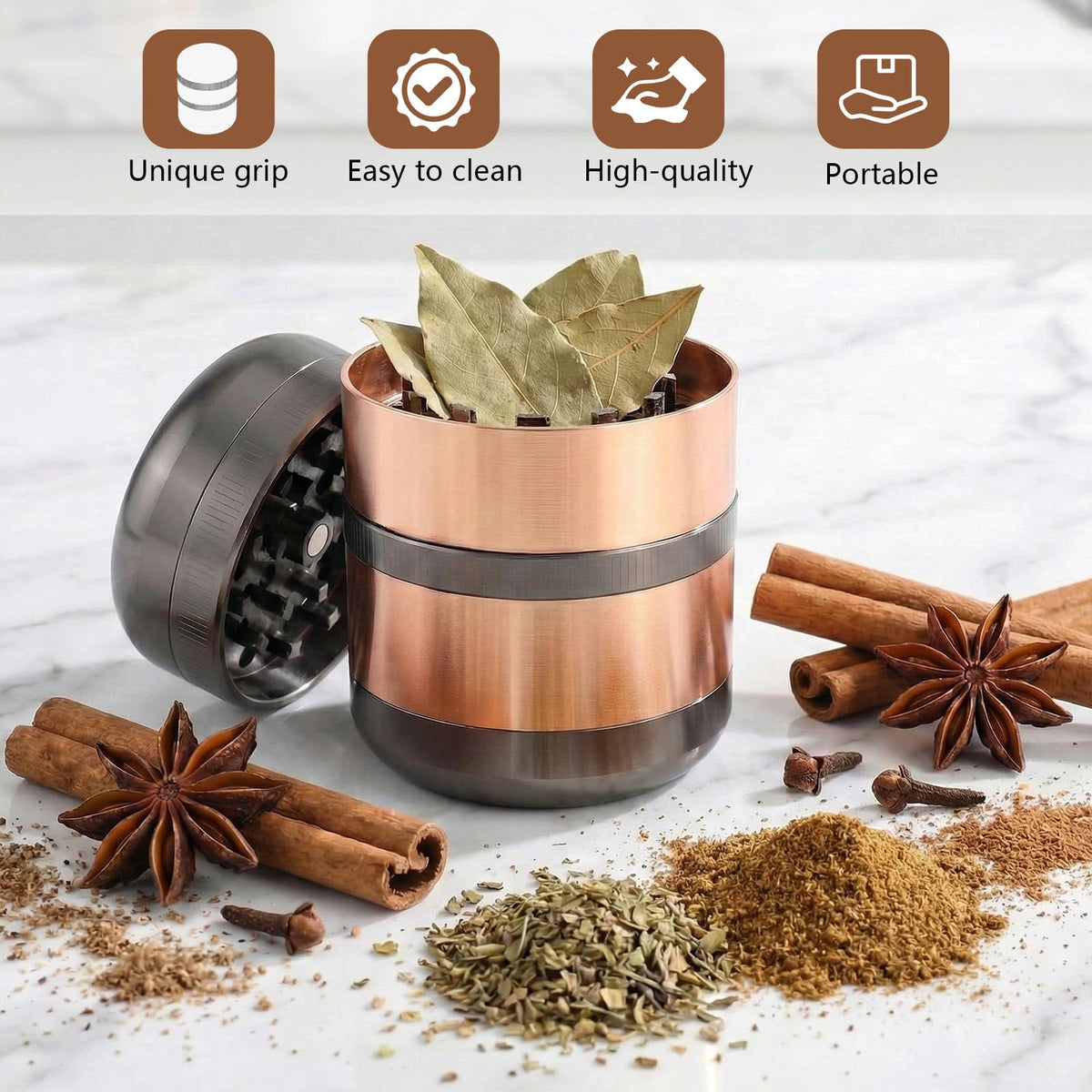 Dumbpec travel-ready grinder for spice prep in compact kitchens and trips