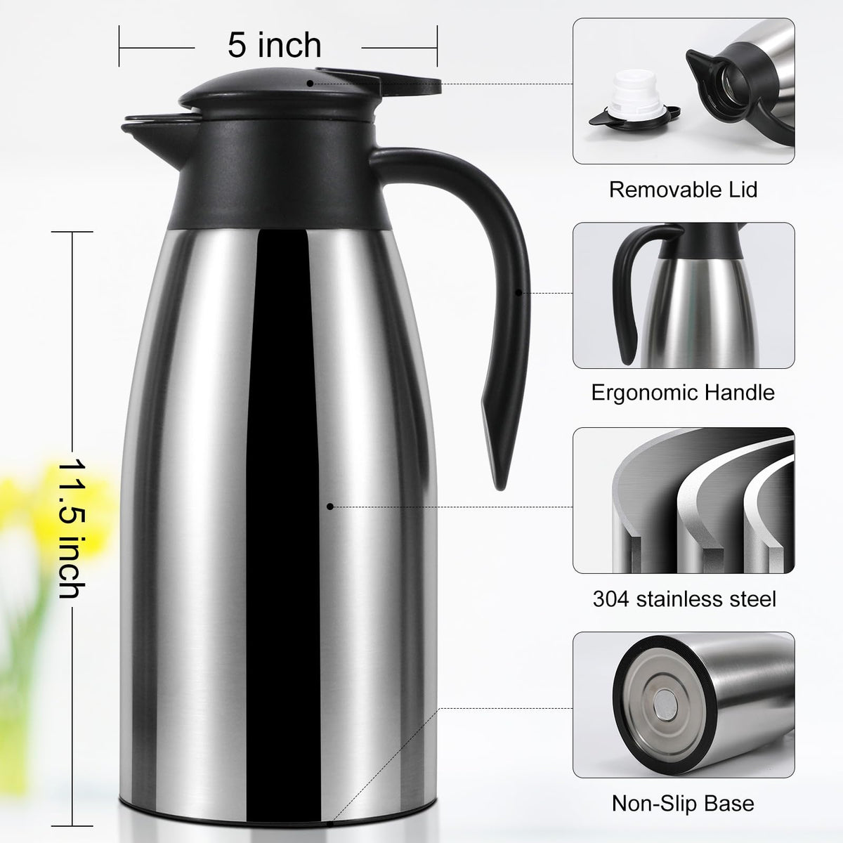 Dumfoin 70oz capacity ideal for cafes and large gatherings.
