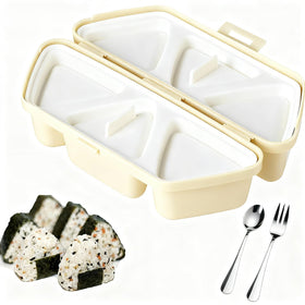 DumFurc onigiri mold triangle 6-in-1 press for quick, uniform rice balls