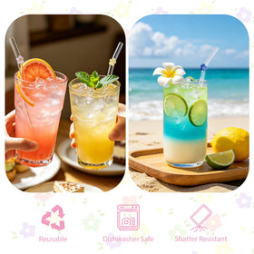 DUMING-IN dishwasher-safe glass straws for quick cleanup