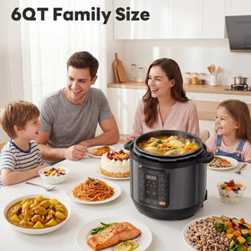DUMOS 6-quart ceramic inner pot for even heat and easy cleaning