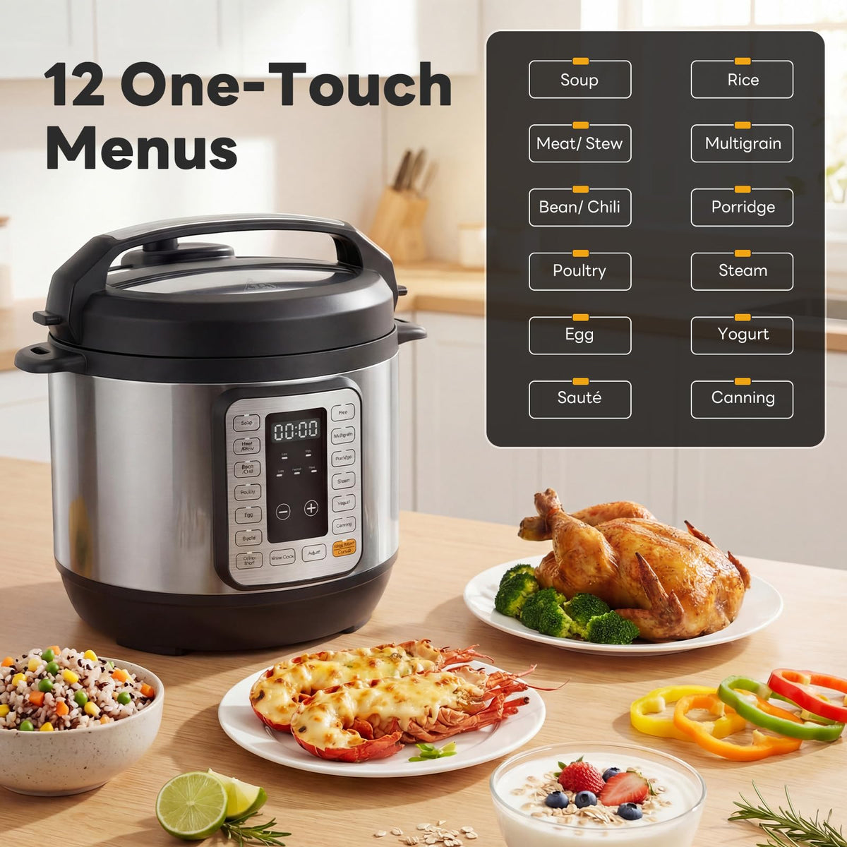 DUMOS 8-quart capacity inner pot ready for family meals