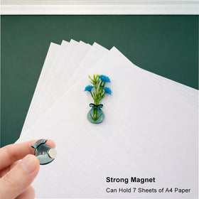 Artificial flowers in a DUMPILL mini vase magnet for desk or locker decor
