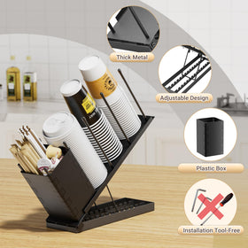 Dunatou four-compartment dispenser keeps cups organized and within reach
