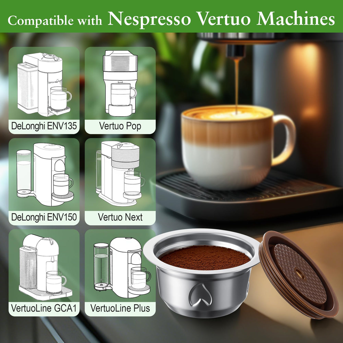 Dunkive coffee pod kit accessories including spoon, tweezers, and brush for easy maintenance.