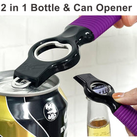 DUNLAGUE bottle opener demonstrating easy tab lifting.