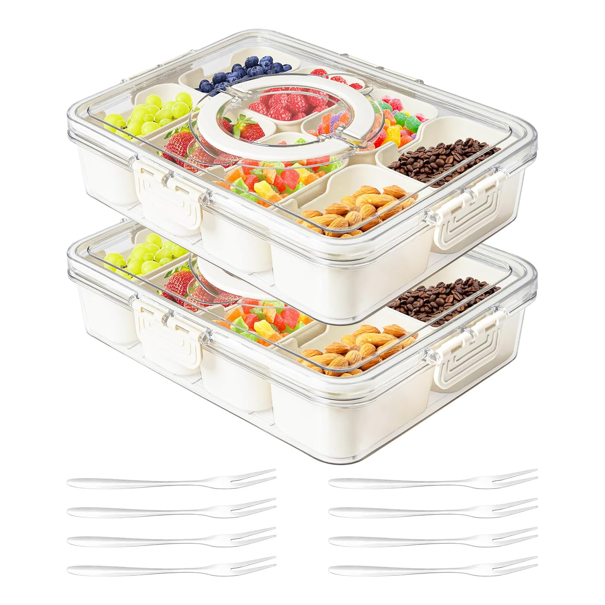 Dunruz Snackle Box with 8 compartments for organized snacking and portion control.