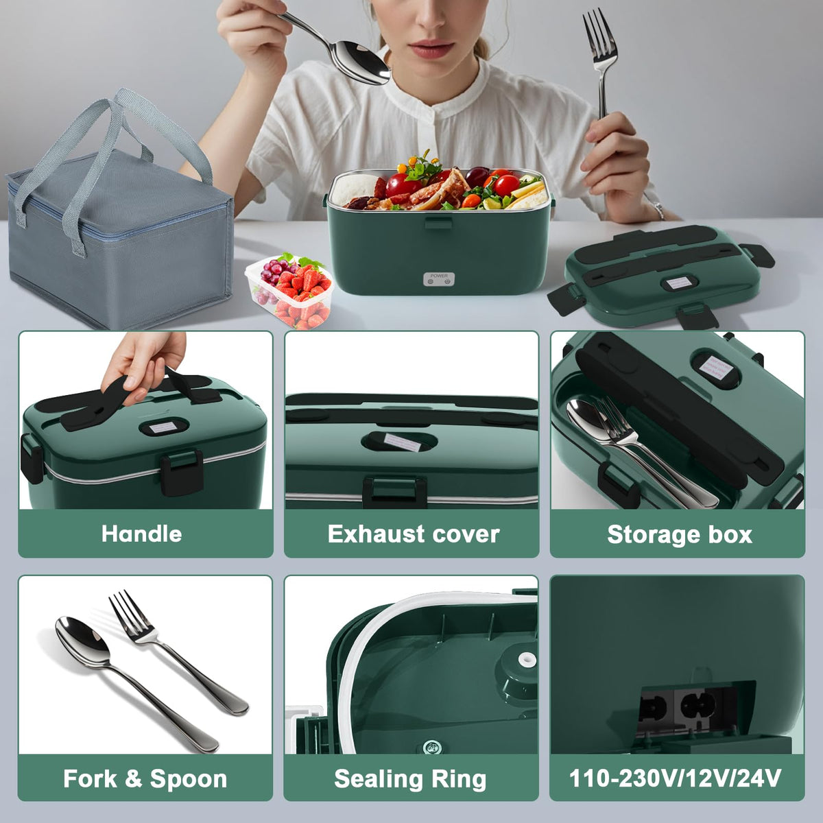 DUPASU 3-in-1 electric lunch box works at home, office, or on the road